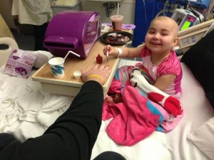Peyton feeling good enough to paint nails in the hospital.