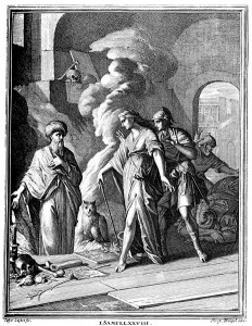 The Spirit of Samuel and King Saul at En Dor by Casper Luiken (1712).